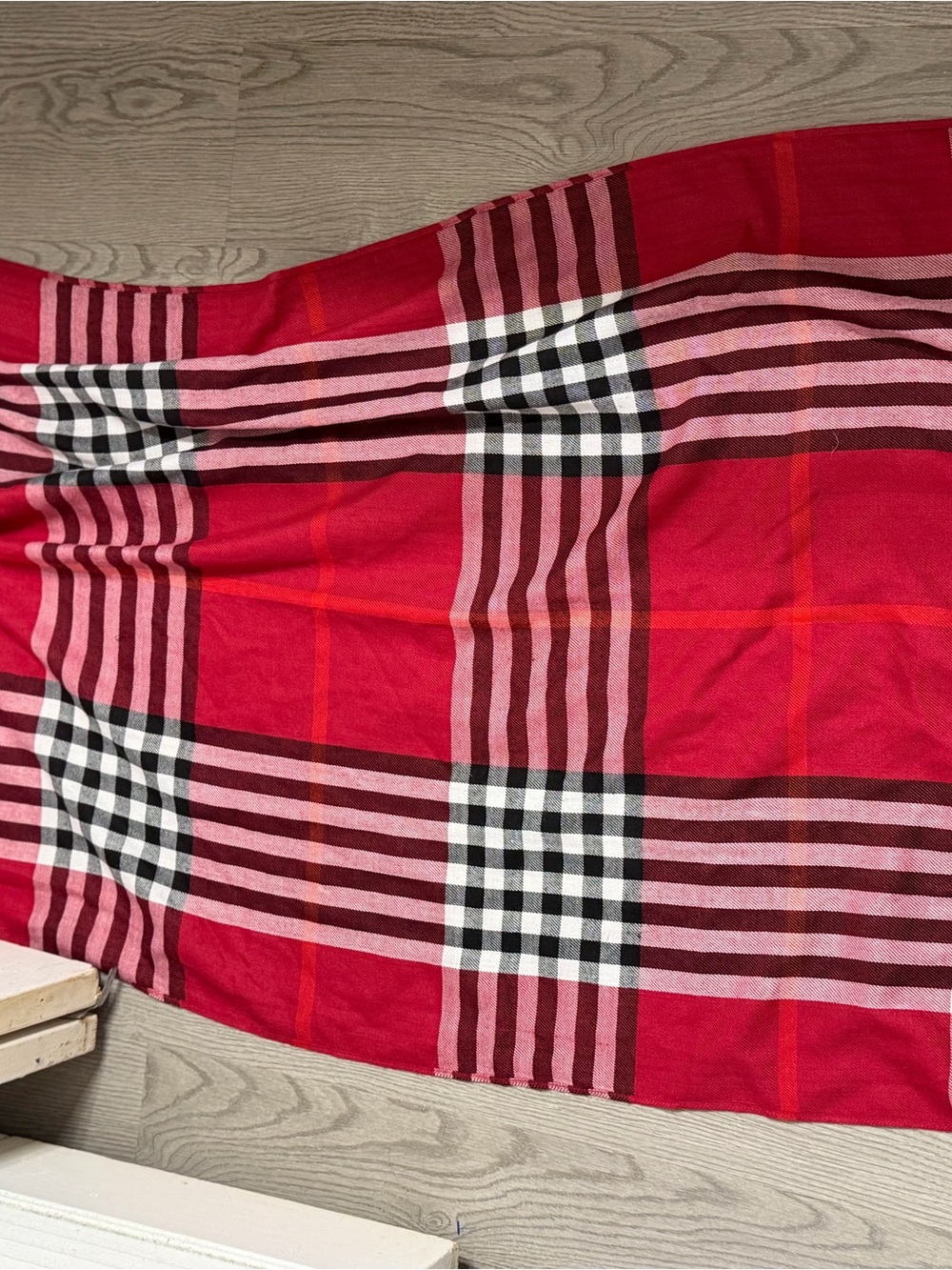 PASKAL Red, Pink and Black Plaid Scarf